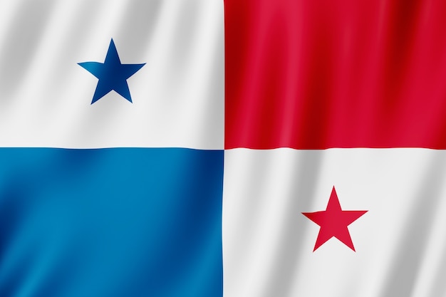 Panama-Flagge weht im Wind.