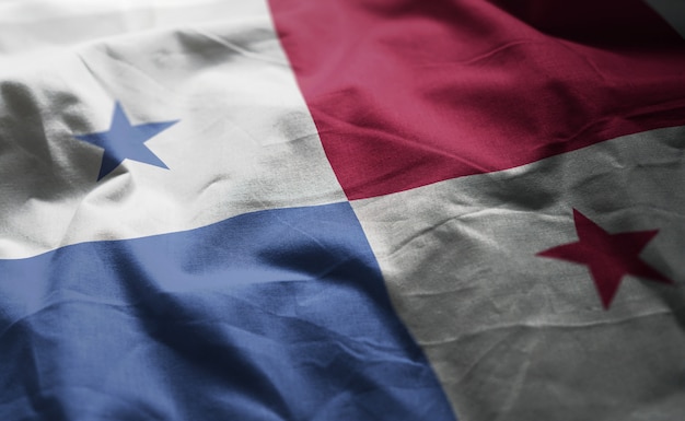 Panama Flagge zerknittert hautnah