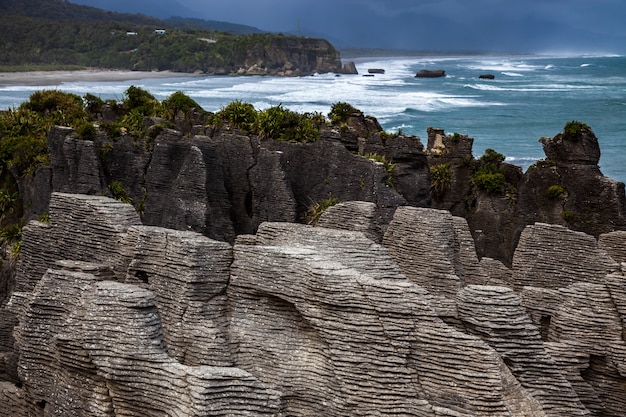 Pancake Rocks perto de Punakaiki