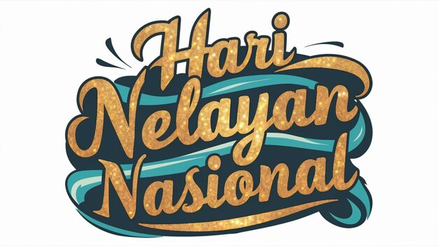 Una pancarta colorida y animada que celebra el Hari Nelayan Nasional
