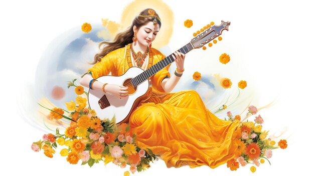 Foto panchami basant vasant arte de la música de la india diwali