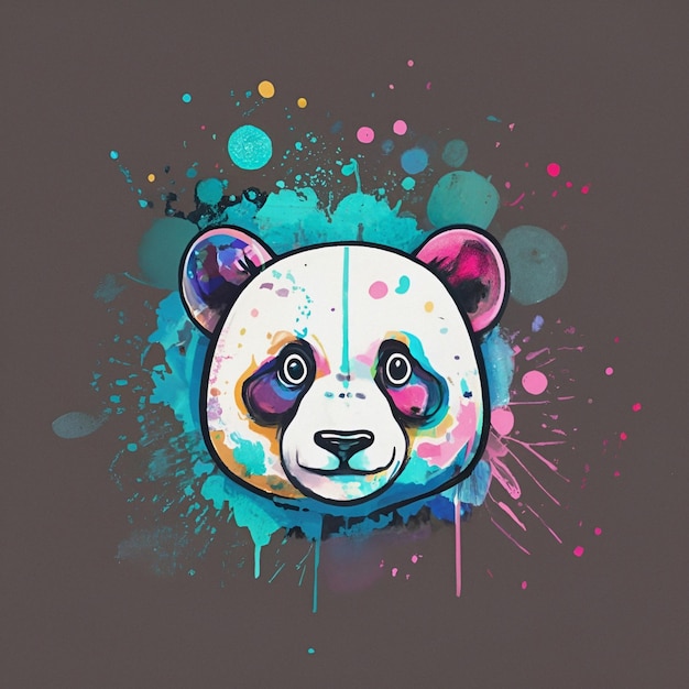 Panda Abstracto Fondo Vector Diseño de camiseta Arte digital Papel de pared