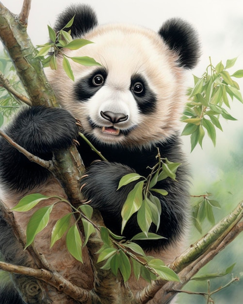 Panda-Aquarell-Illustration