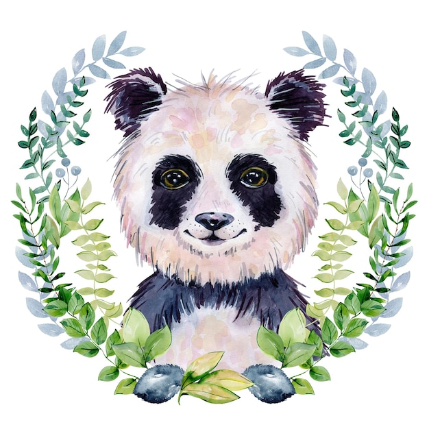 Panda-Aquarell-Illustration