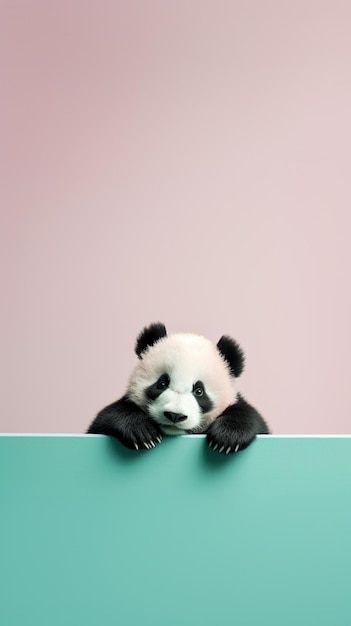 Panda auf einem blauen Schild