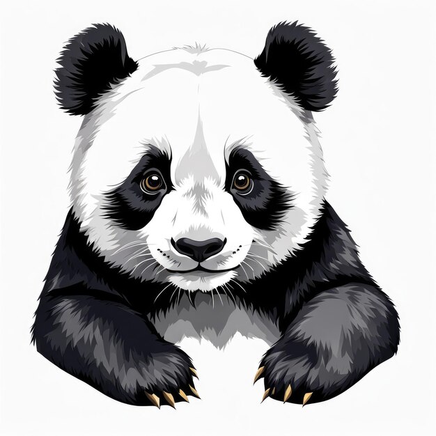 Panda auf einem isolierten weißen Hintergrund