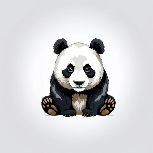 Panda auf einem isolierten weißen Hintergrund