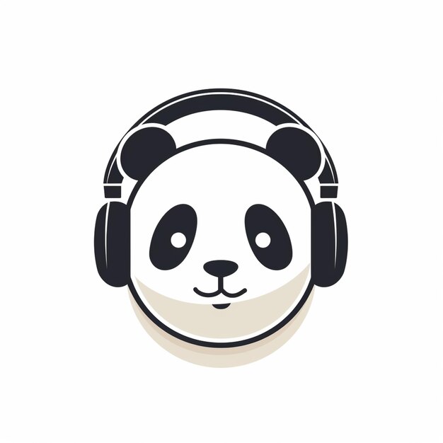 Foto panda con auriculares en la ia generativa