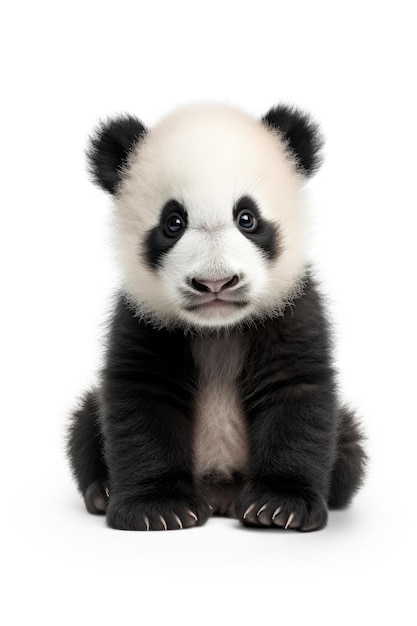 Foto panda bonito no fundo branco