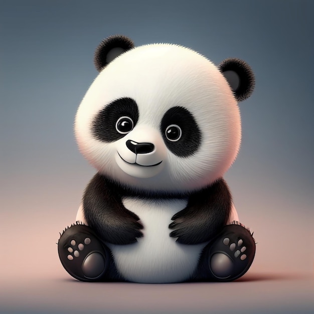 Panda-Charakter 3D-Rendering Generative KI