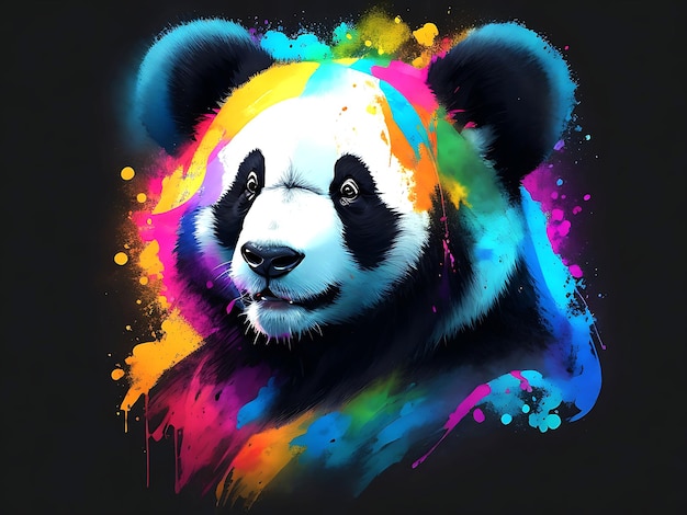 Panda colorido _ai gerado