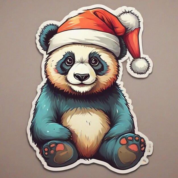 Panda com o chapéu de Papai Noel