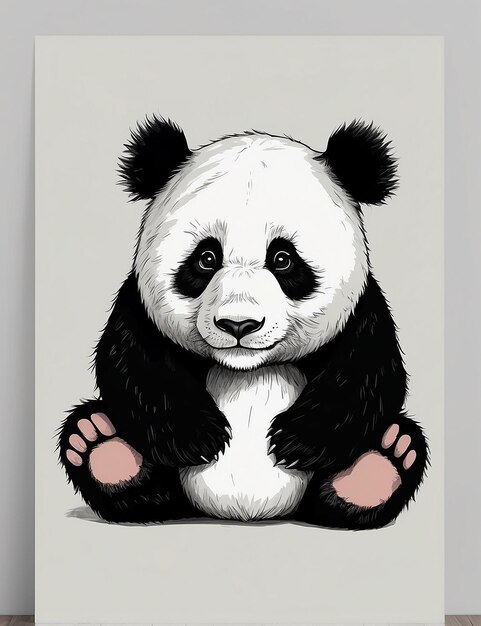 Panda de dibujos animados por defecto con una sudadera con capucha