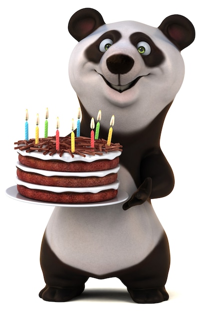 Panda divertido - ilustración 3d