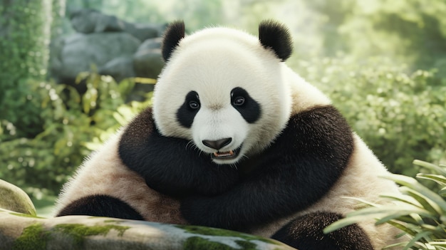 panda em fundo branco