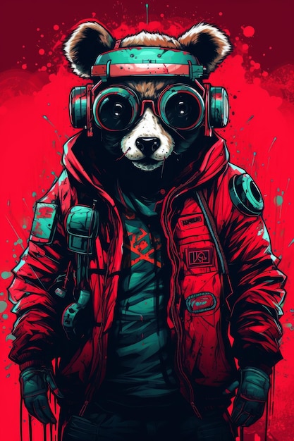 Panda em um traje espacial