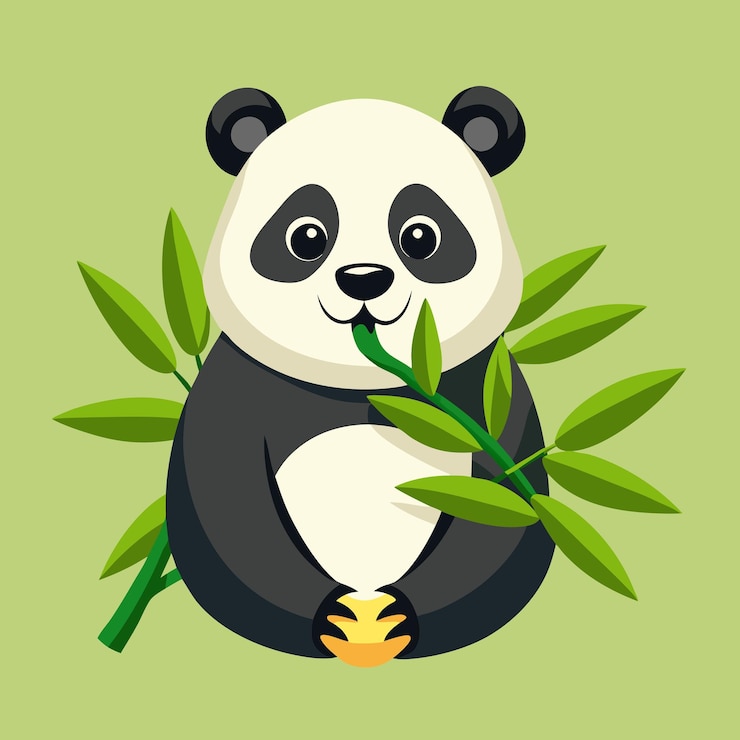 Foto un panda con un fondo verde y un huevo blanco en el medio