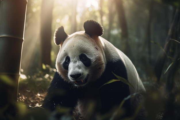 Un panda gigante en el bosque