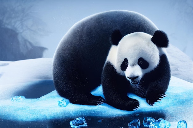 Foto panda im schnee