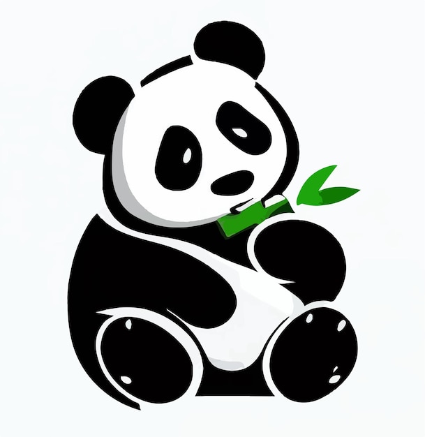 panda lindo comiendo ilustración de memoria