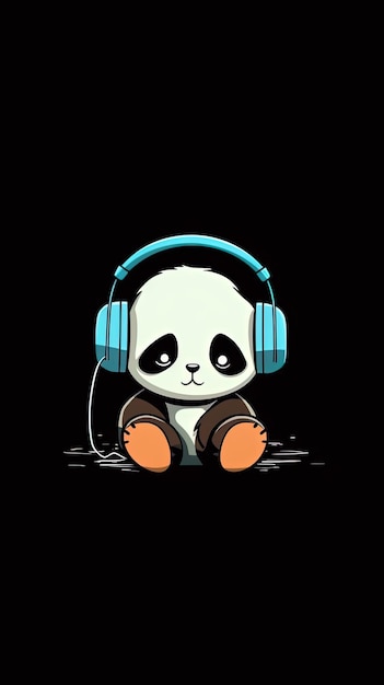 Panda mit Kopfhörern, Zeichentrickfilm-Hintergrund