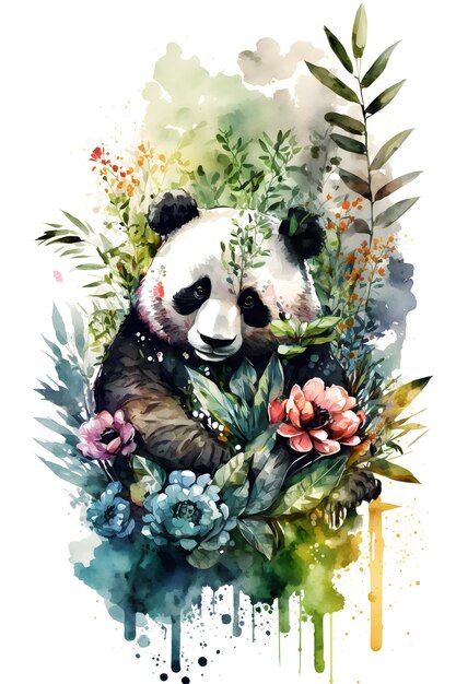 panda na floresta de bambu. ai gerado