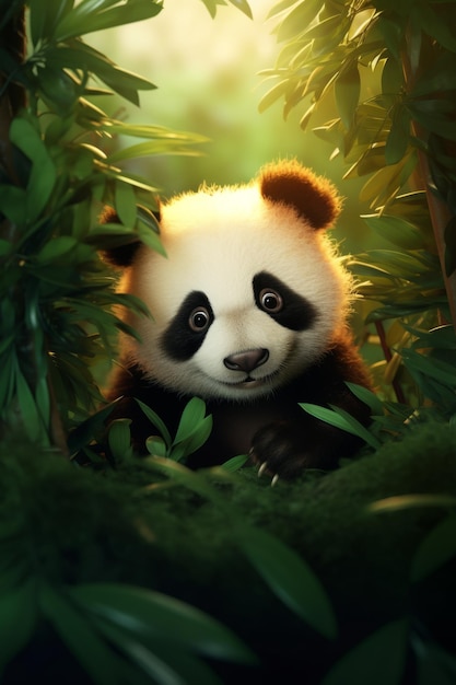 Panda en la naturaleza Inteligencia artificial generativa