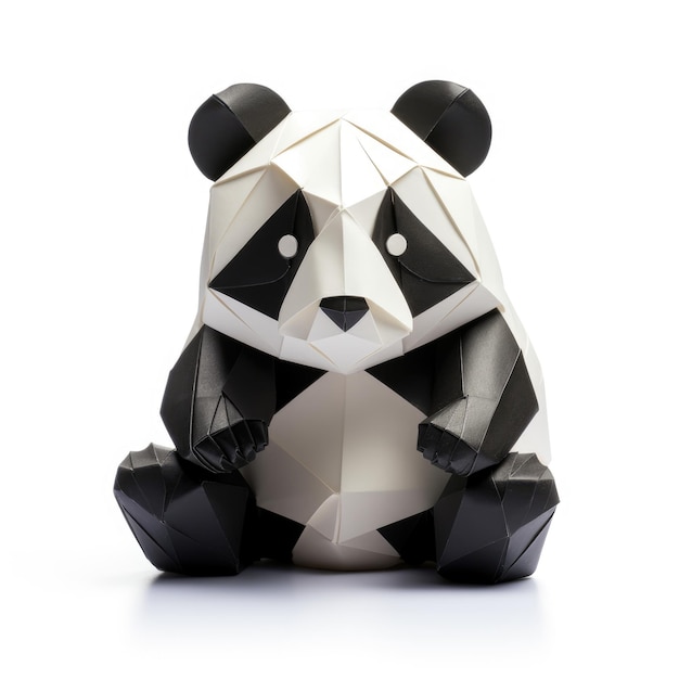 Foto panda de papel vibrante origami impresionante diseño de mascotas arte poligónico creativo