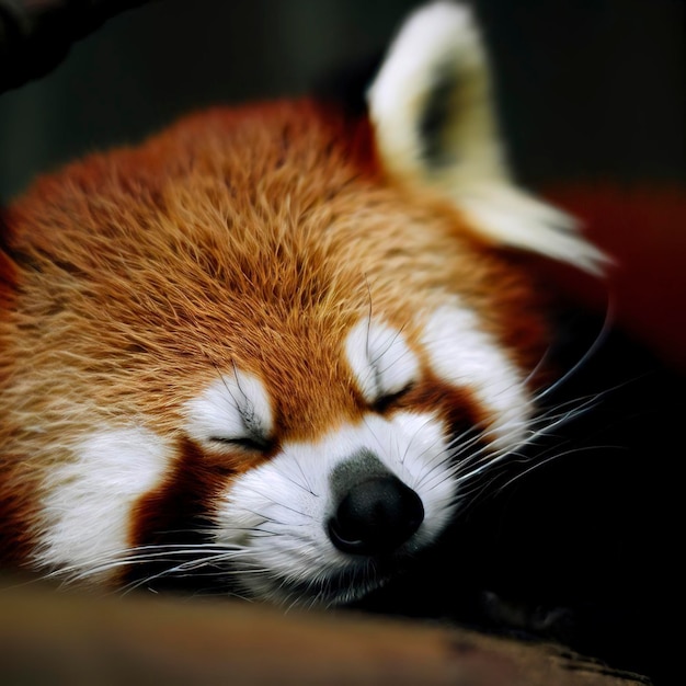 El panda rojo durmiente