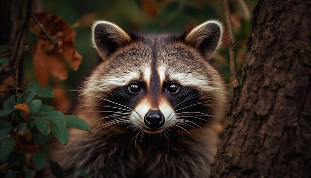 Panda rojo esponjoso sentado sobre hierba verde generado por IA