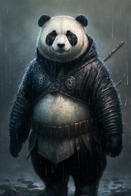 Panda-Samurai-Krieger