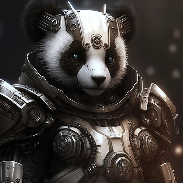 Panda Space Warrior Diseño de personajes Generativo Ai