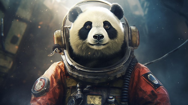 Panda en traje espacial