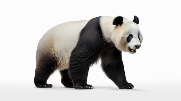 Foto panda voller körper auf weißem hintergrund