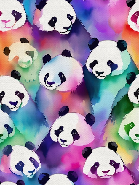 Pandabär-Aquarellmuster