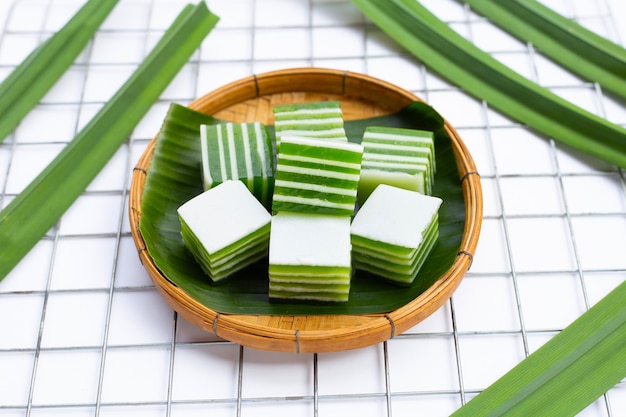 Pandan mit thailändischem Dessert aus Kokosmilchgelee