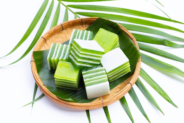 Pandan mit thailändischem Dessert aus Kokosmilchgelee