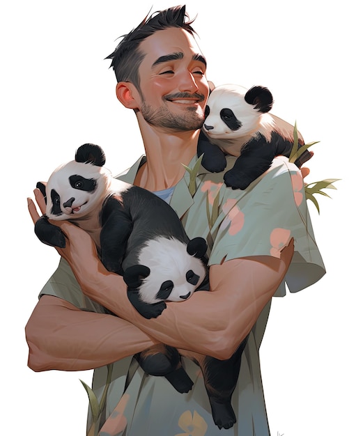 los pandas y el hombre