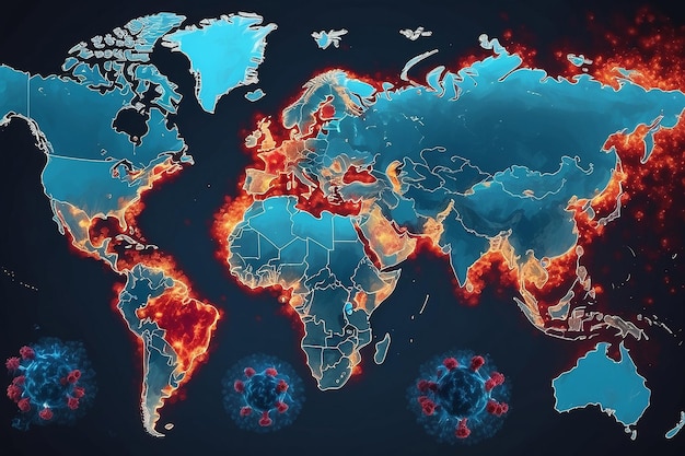 Foto pandemia de coronavírus no mundo conceito de quarentena global durante a covid-19