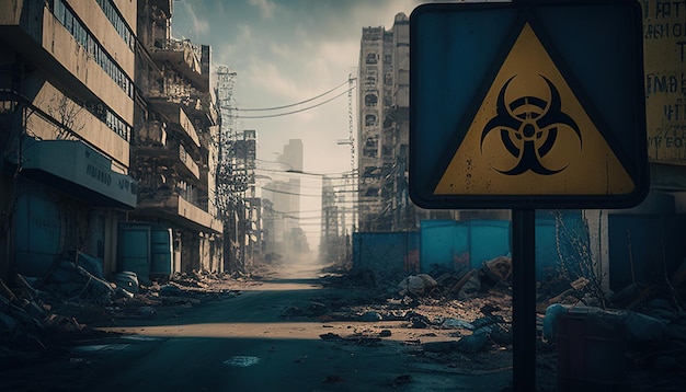 Pandemie-Apokalypse digitale Kunstillustration Generative KI