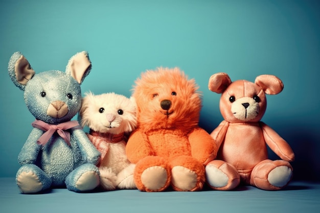 La pandilla y el oso de peluche.