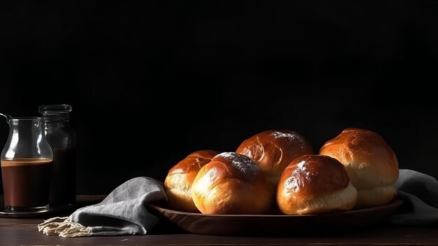 Panecillos de cena clásicos con espacio de copia