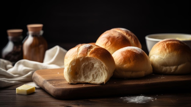 Panecillos de cena clásicos con espacio de copia