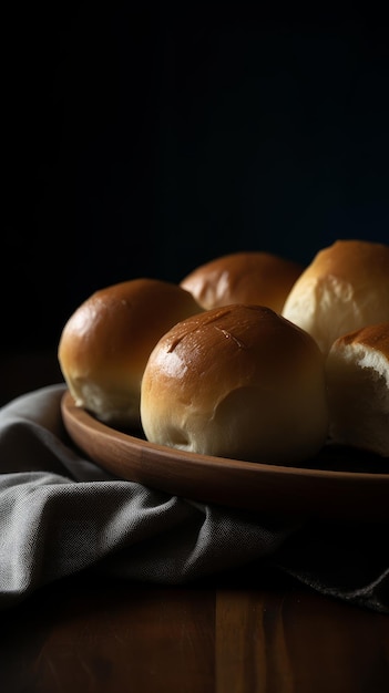 Panecillos de cena clásicos con espacio de copia