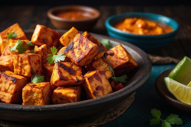 Foto paneer-tikka-stücke