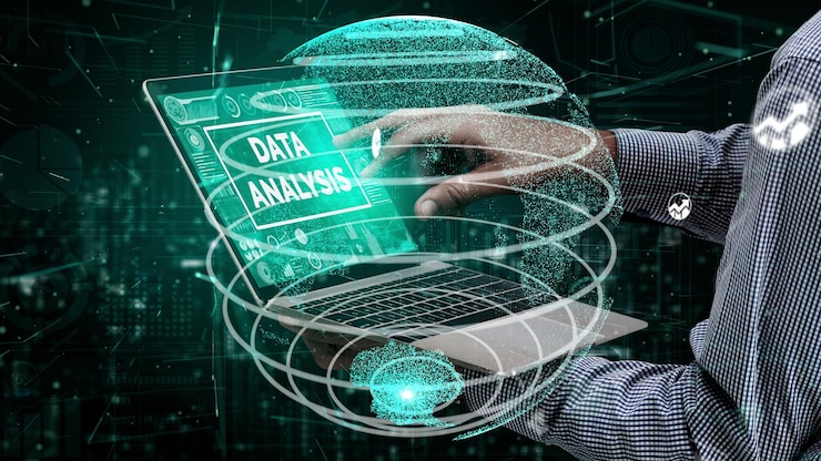 Foto panel de control empresarial conceptual para el análisis de datos financieros