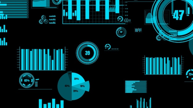 Foto panel de control empresarial visionario para el análisis de datos financieros