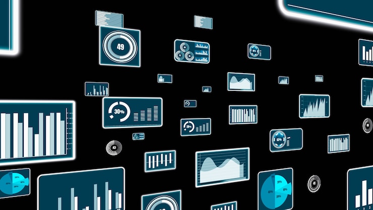 Foto panel de control empresarial visionario para el análisis de datos financieros