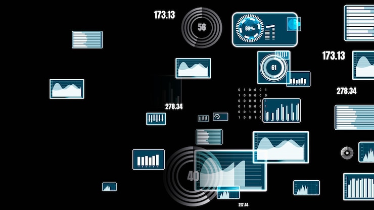 Foto panel de control empresarial visionario para el análisis de datos financieros