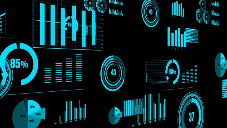 Foto panel de control empresarial visionario para el análisis de datos financieros